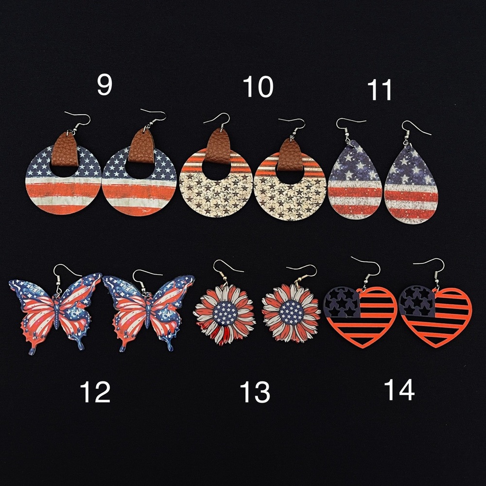 Patriotic Dangle Earring 9 - 14